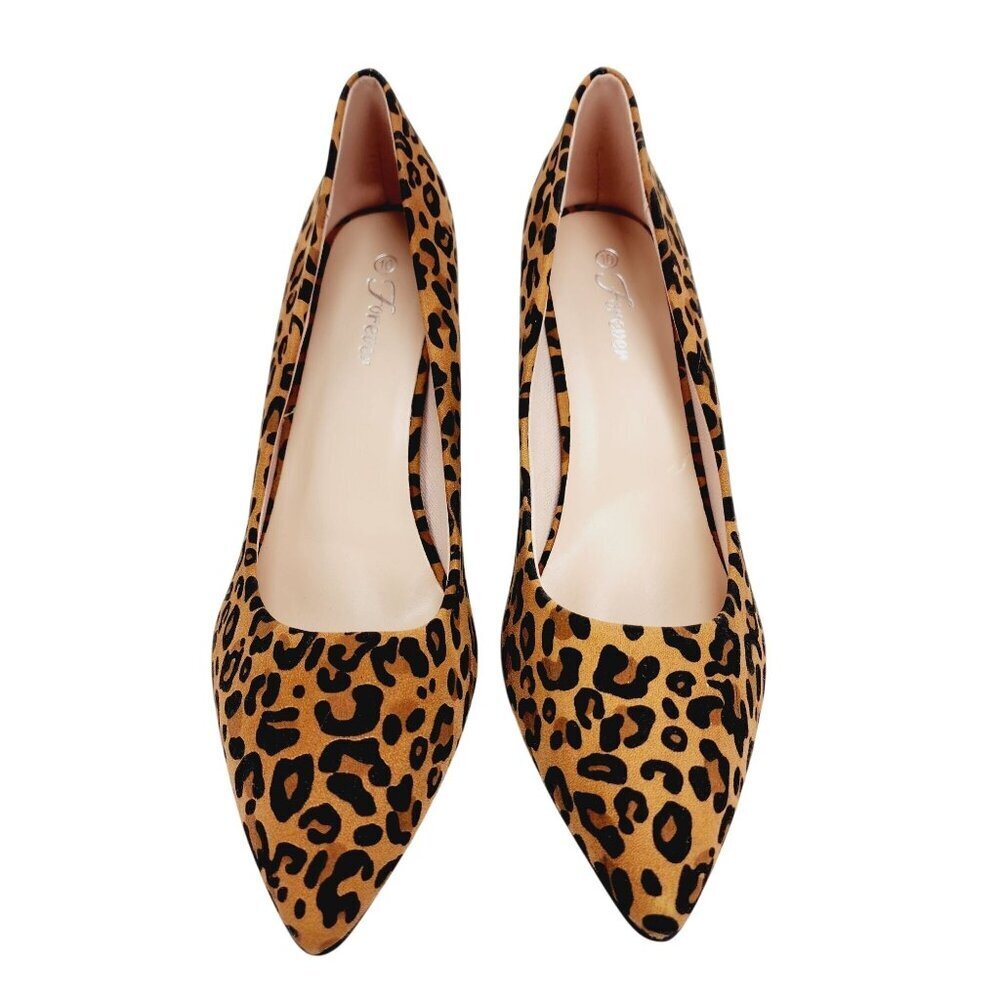 Leopard Print Pointed Toe Stiletto high  Heels Size 10 By Forever animal print - Picture 11 of 14